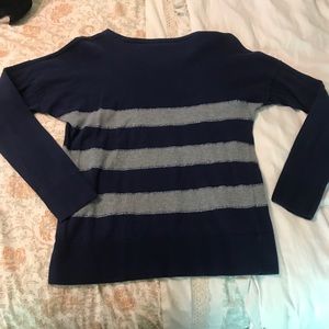 Navy/grey/glitter stitched sweater from Loft